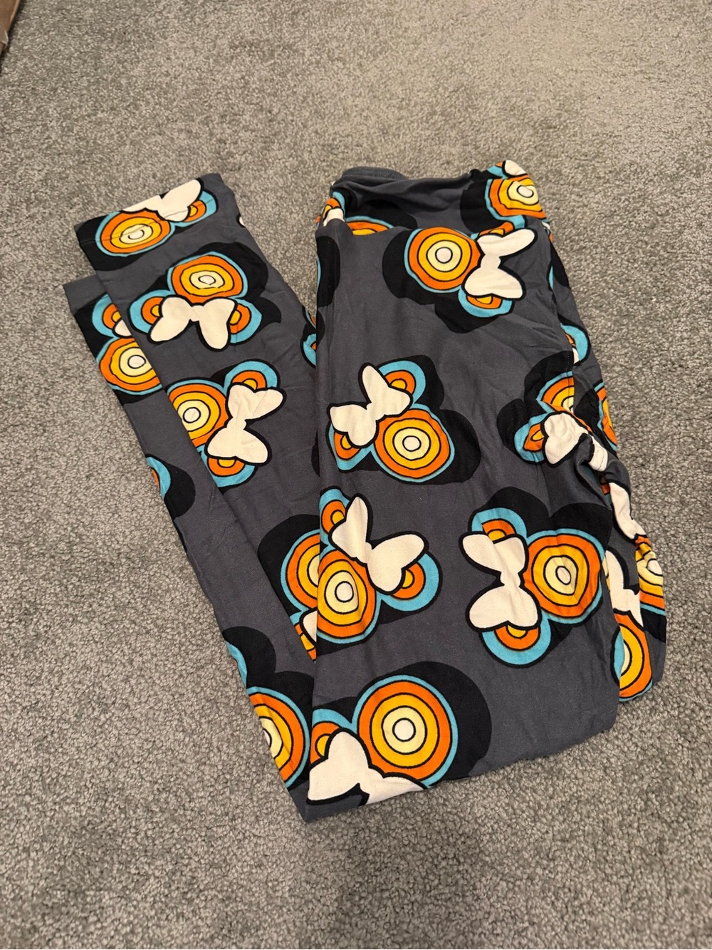Gray Minnie Head Full Length Leggings